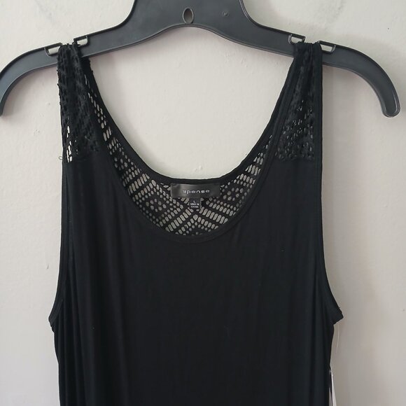 Spense Women's Dress Sz L Black Long Sleeveless Maxi Stretch Crochet NWT $49.99‎ - Picture 2 of 14